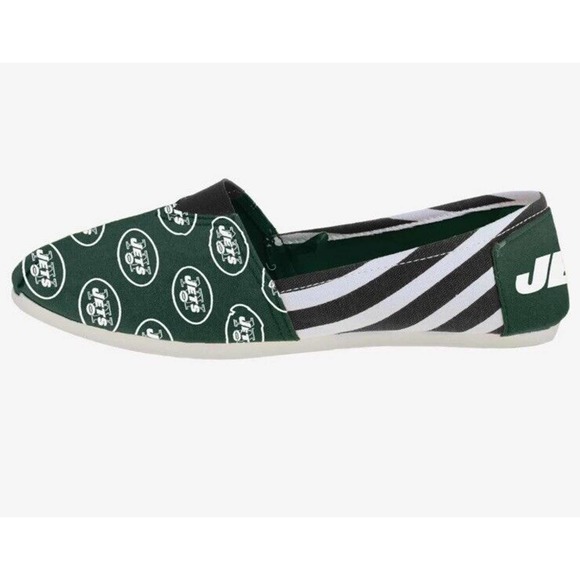 FOCO NFL Football Women's New York Jets Canvas‎ Slip On Shoe Sz 9 or 5-6 - Picture 1 of 2
